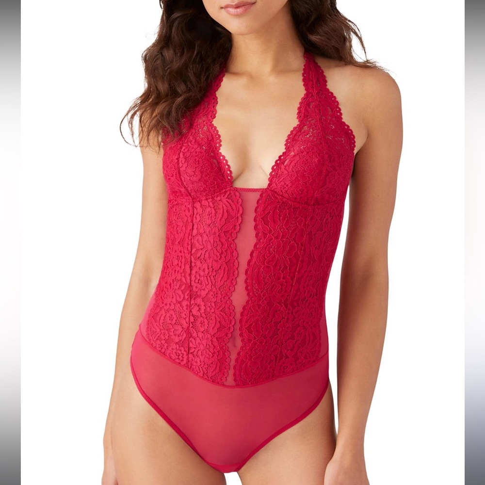 NWT B.Tempt’d Red Lace Bodysuit - Size S